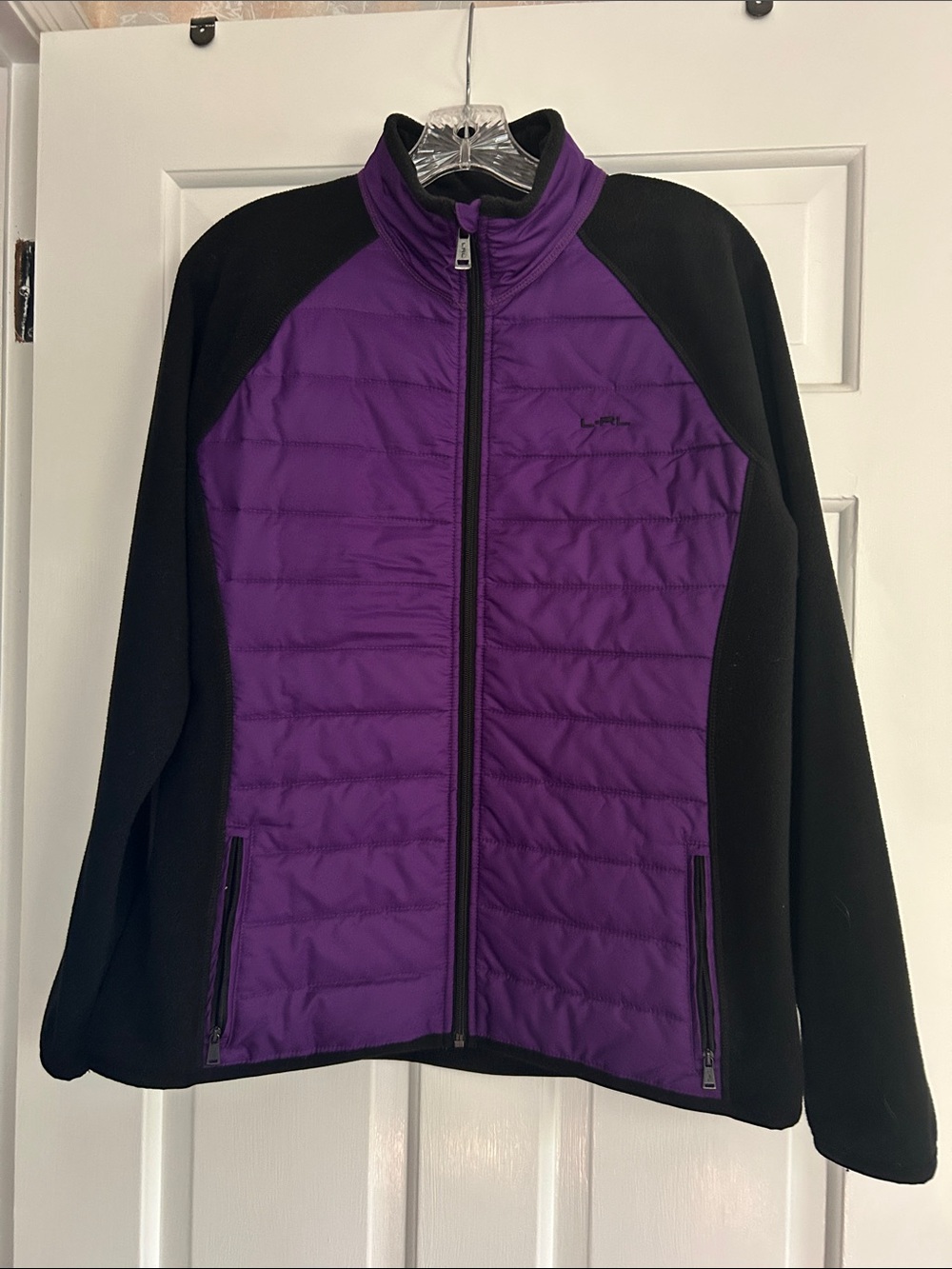 Ralph Lauren Purple and Black Quilted Bomber Jacket
